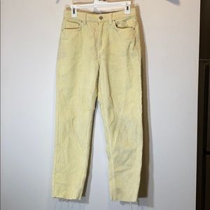 Yellow Corduroy Mom fit pants